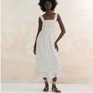 Zara polka dot midi dress size M